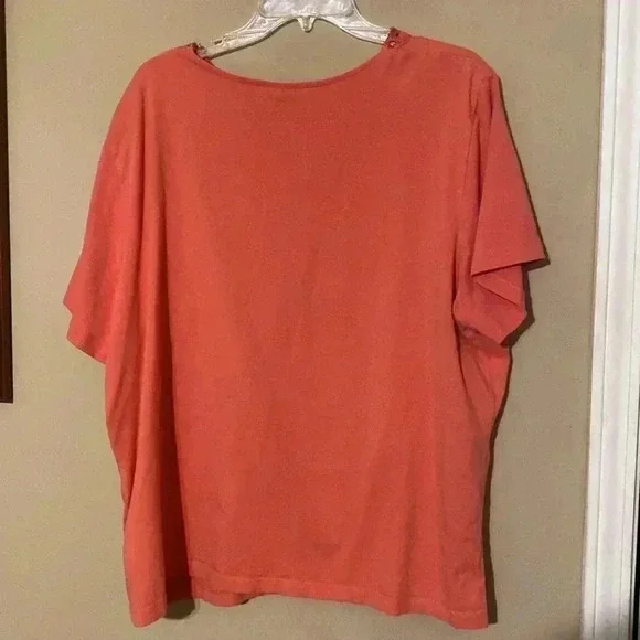 Alfred Dunner Woman 3X Pullover Short Sleeve Blouse with Floral Embordered - Picture 2 of 6